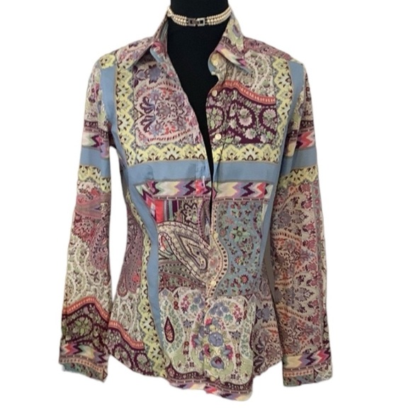 Etro Tops - Etro cotton printed button down shirt